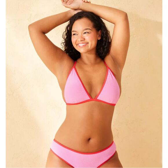 Womens Bikini Top and Bottom Pink and Red Wild Fable Size Small 4-6 New - Picture 1 of 6